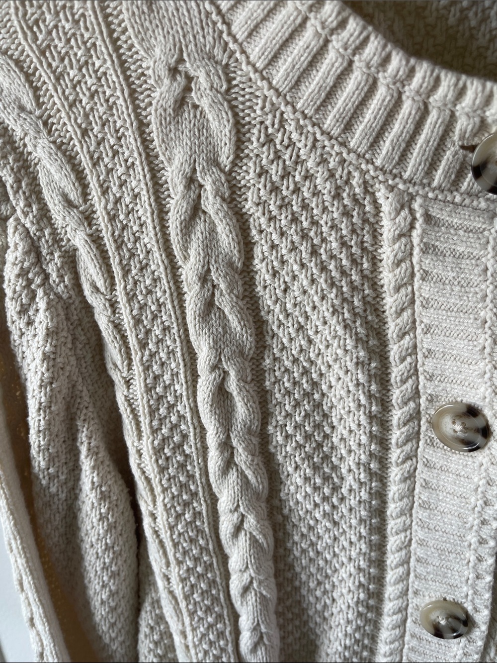wild fable Cream Cable-Textured Button Cardigan - Picture 2 of 5